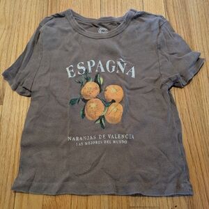 Kids Grey Graphic 'España' Orange Print Tee